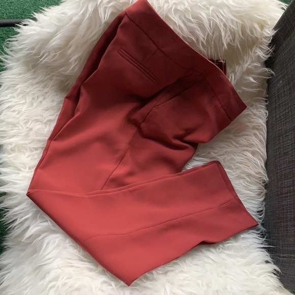 H&m dark peach dress pants with belt/buttons design size 4 - Picture 15 of 15